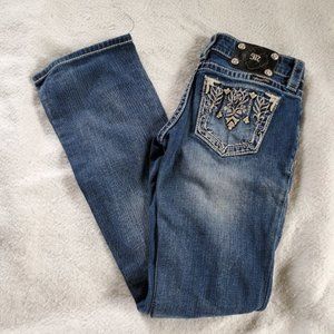 Miss Me Distressed Boot Cut/Flare Jeans, Sz 26